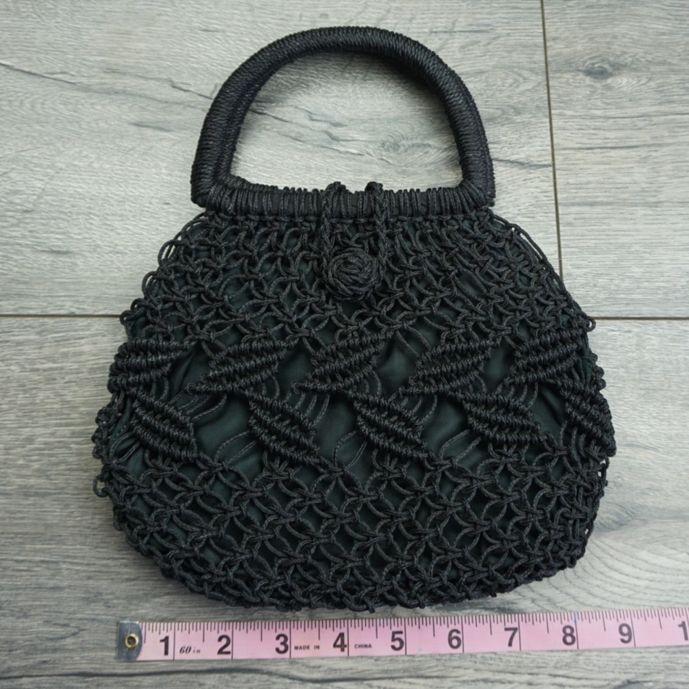 Mini Vintage Weaved Black Handbag - Picture 4 of 6